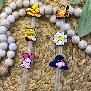 Winnie the Pooh Straw Toppers Set - Multicolor